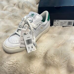 Adidas White and Green Nora Sneakers Classic Design